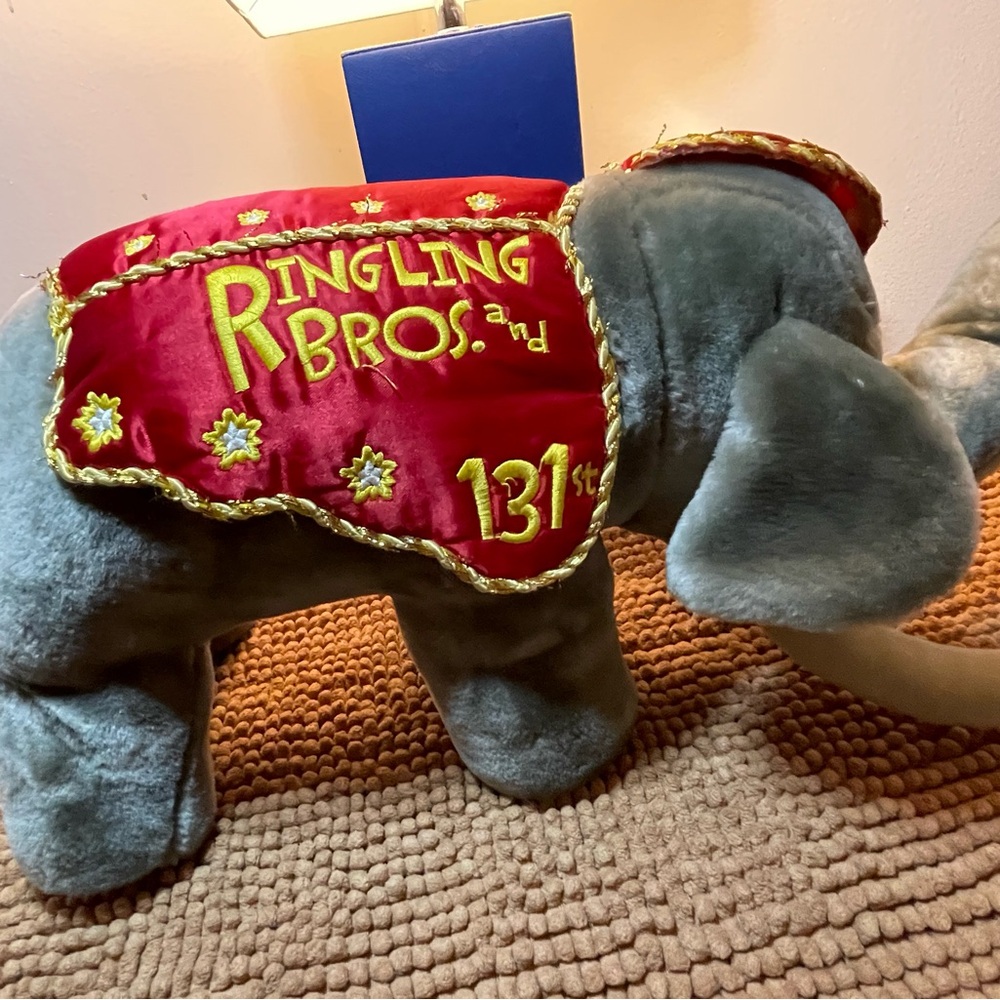 Ringling Bros. Plush Elephant with Red Blanket